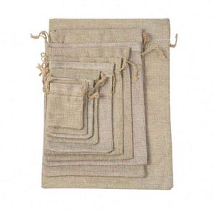 Cotton <b>Drawstring</b> Gift Bags Customized Screen-printed Canvas Recyclable Craft Packaging Folding <b>Pouch</b> - Product Image 1