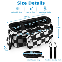 Sac de rangement multifonctionnel imperméable pour poussette avec porte-gobelet isotherme
