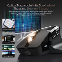 Mouse Nirkabel Ergonomis Hyper Fast Scrolling Tri-Mode 8000 DPI 8 Tombol yang Dapat Diprogram Mouse Workstation
