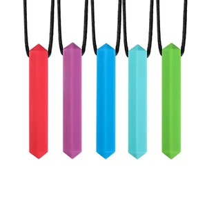 <span class=keywords><strong>Collier</strong></span> de dentition sensoriel en silicone pour bébé, design gemme, bâton hexagonal pour la mastication des gencives, pour nourrissons de 0 à 24 mois - Product Image 2