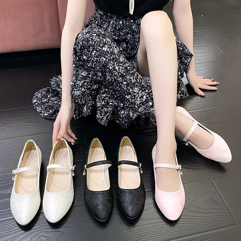 Zapatos planos de suela blanda personalizados de alta calidad, bailarinas súper simples para mujer, talla 35-41