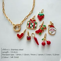 EManco Kerstthema verwisselbare bedelarmband verguld emaille schattige fruit & kerstman DIY dropshipping
