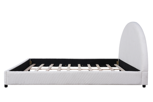 Modern King <b>Size</b> Adjustable <b>Bed</b> <b>Frame</b> with Soft Boucle Upholstered Curved Headboard Eco-Friendly Wood <b>Frame</b> for Bedroom Home - Product Image 6