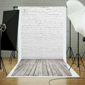 Achtergrond Houten Vloer Fotografie <span class=keywords><strong>Vinyl</strong></span> 150X210Cm 7x5ft Oem Bedrukte Ontwerp Licht Gewicht Witte Bakstenen Muur Met grijs Cn; gua - Product Image 2