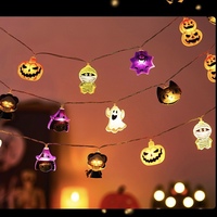 Guirlandes lumineuses décoratives d'Halloween, lumières LED colorées, lumières clignotantes, lumières d'ambiance, arrangement de bandes lumineuses USB en forme de citrouille