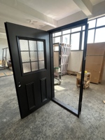 Porte coupe-feu double en acier moderne, surface finie, norme européenne, porte d'entrée commerciale