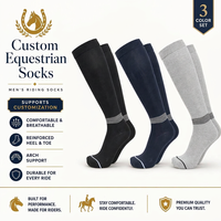 Chaussettes d'équitation de compression personnalisables avec logo OEM, hauteur genou, pour hommes et femmes, respirantes, en coton, avec logo sur le dessous, collection Printemps