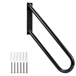 Barandillas de Hierro Forjado Baihao, Negras, para Interiores y Exteriores, Montadas en la Pared del Garaje, Pasamanos con Capacidad de Carga de 100 kg, Barandas de Seguridad para Baño - Product Image 5