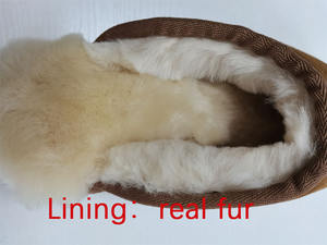 Chaussons <span class=keywords><strong>en</strong></span> laine mérinos et <span class=keywords><strong>peau</strong></span> de mouton avec logo personnalisé, <span class=keywords><strong>en</strong></span> cuir sué<span class=keywords><strong>d</strong></span>é véritable, chauds pour l'hiver, mules respirantes <span class=keywords><strong>en</strong></span> fourrure <span class=keywords><strong>d</strong></span>'<span class=keywords><strong>agneau</strong></span> - Product Image 5