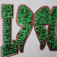 Nouveaux patchs thermocollants brodés de paillettes vertes personnalisées en forme de coeur de la Saint-Patrick pour les vêtements