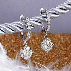 Orecchini Pendenti con Cristalli Pavé per Donne, Eleganti Accessori per Ufficio, Uso Quotidiano e Feste - Product Image 2