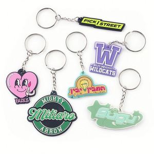 Promotional <b>Custom</b> 2D Soft Pvc <b>Key</b> Chain Logo Rubber Keychains Silicone Keyring Rubber Personalized Customized Pvc Keychain - Product Image 3