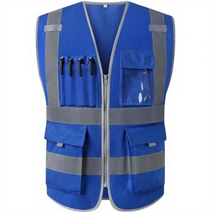 เสื้อกั๊กสะท้อนแสงแบบกำหนดโลโก้ได้ ได้รับการรับรองมาตรฐาน ANSI Class 2 EN ISO 20471 สำหรับงานก่อสร้าง มีกระเป๋าหลายช่อง พร้อมคุณสมบัติด้านความปลอดภัย - Product Image 1