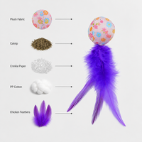 Jouet en peluche doux et froissé pour chaton, design coloré sur le thème du printemps, avec herbe à chat, fabriqué par Famipet