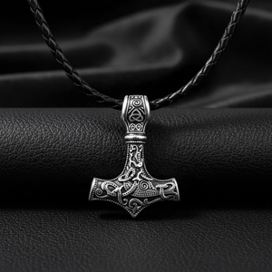 Colgante Yunique de Acero Inoxidable, Martillo Mjolnir Vikingo, Nudo Celta Grabado, Impermeable, Vintage, Hipoalergénico, Joyería Duradera para Hombre - Product Image 1