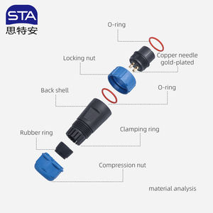 IP67 प्लास्टिक निविड़ अंधकार कनेक्टर SP2110 SP2111 SP2112 <span class=keywords><strong>2</strong></span> <span class=keywords><strong>3</strong></span> 4 5 7 9 12 पिन परिपत्र SP21 निविड़ अंधकार कनेक्टर - Product Image 3