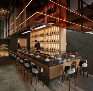 Diseño de Interiores de Restaurante Japonés de Lujo y Equipamiento Personalizado para Barra de Sushi, Solución de Muebles Modernos Estilo Wabi Sabi Izakaya - Product Image 3