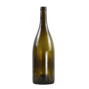 Bottiglie di Vino in Vetro Grandi Personalizzate con Logo OEM 375ml 750ml 1500ml Rotonde Verde Oliva con Tappo in Sughero per Champagne - Product Image 6