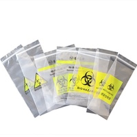 Élimination PE plastique Ziplock Biohazard sac de spécimen kangourou 3 poche laboratoire transport fermeture éclair sac biohazard
