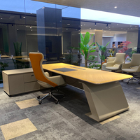 Bureau de direction moderne de luxe, grand bureau en L pour administrateur et PDG, mobilier de bureau professionnel haut de gamme
