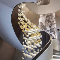 Dinosaure Oeuf Forme Creative Décoratif Exposition Hôtel Escalier Verre Personnalisé Suspendus Lumières Led Lustre Lampe