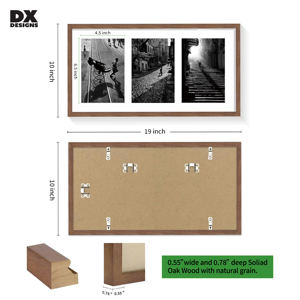 Cadre <span class=keywords><strong>photo</strong></span> <span class=keywords><strong>collage</strong></span> multi-ouvertures en bois DX DESIGNS, convient aux photos 5x7 avec passe-partout ou 9x18 sans passe-partout, cadre mural pour la maison - Product Image 3
