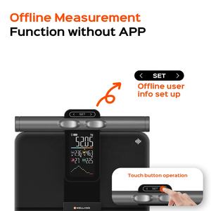 Écran VA coloré Échelle intelligente numérique Composition complète du corps Données Fréquence cardiaque et lecture de la graisse corporelle avec application d'analyse corporelle - Product Image 2