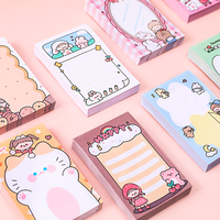 Bloc-notes adhésifs portables mignons de dessin animé en gros, logo personnalisé, design créatif, adhésif de qualité supérieure, fournitures de bureau et scolaires en vrac