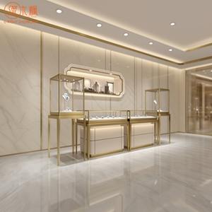 Özelleştirilmiş ve kişiselleştirilmiş takı mağaza ekran vitrinler Custom Made fırçalanmış Metal çerçeve vitrinler için High-End mücevher mağazaları - Product Image 2