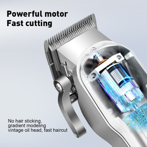 Tondeuse à cheveux électrique sans fil professionnelle Lanumi BES-518 pour hommes, or/argent, métal, rechargeable par USB, 10W, écran LCD, hôtel - Product Image 4