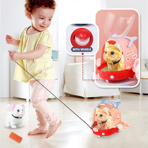 BIG LITTLE FUN - Ensemble de marionnettes lapin et <span class=keywords><strong>chat</strong></span> - Jouets en peluche super doux - <span class=keywords><strong>Oreilles</strong></span> mobiles - Chargement USB - Lavable - Unisexe - Âges 5-13 - Product Image 3