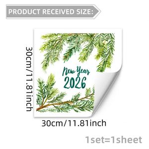 Autocollants décoratifs pour fenêtres et vitres, motifs multiples de plantes vertes et fleurs, pour le Nouvel An 2026, les magasins, les chambres et les décors de fêtes - Product Image 3
