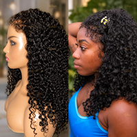 Perruques frontales en dentelle HD 100 % naturelles brutes, bouclées afro, avec cheveux de bébé bouclés, texture 4B 4C, pour la vente en gros