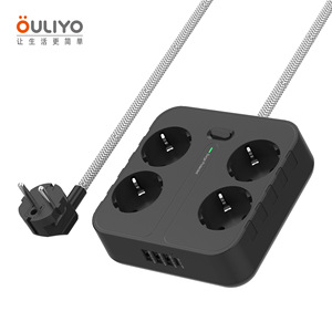 Power Strip 4 Eu Outlets 4 <b>Usb</b> 1 Type C Safety Surge Protection Home Use - Product Image 3