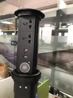 Enchufe Eléctrico Oculto Dorado, Impermeable, Estándar Europeo, para Encimera de Cocina, Motorizado, Emergente, Inalámbrico, con Puerto USB-C
