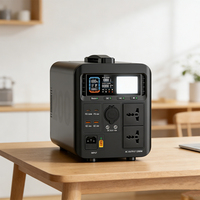 Station d'alimentation portable LiFePO4 1200Wh avec onduleur à onde sinusoïdale pure, panneau solaire, contrôleur MPPT, démarreur de batterie, lampe torche et éclairage LED