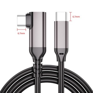 Cable USB 3.1 Tipo C a C en Ángulo Recto DFX de 1M 60W 3A de Carga Rápida con Carcasa Reforzada de PVC SR para Steam Deck y Auriculares <span class=keywords><strong>VR</strong></span> - Product Image 2
