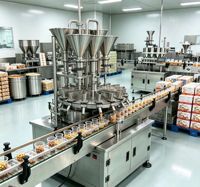 Système de remplissage automatique à 8 stations avec pompe à rotor servo haute précision pour boissons, aliments, ketchup et pâtes épaisses en bouteille