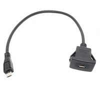 Câble d'extension micro USB carré à montage sur panneau, micro 5 broches mâle vers femelle, câble USB encastré pour système multimédia automobile