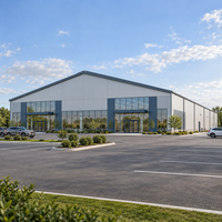 Centre commercial de bureaux préfabriqués en structure métallique moderne, solution de bâtiment métallique préfabriqué