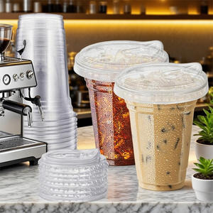 Gobelets jetables écologiques en plastique <span class=keywords><strong>PET</strong></span> transparent de 8 oz, 12 oz, 16 oz, avec couvercle plat de 90 mm de diamètre, vente en gros, impression personnalisée du logo, sac - Product Image 3
