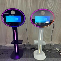 Cabina de Fotos 360° con Pantalla Táctil, Conexión Bluetooth y Wi-Fi, Impresión Instantánea, Portátil, para 15 Personas, Compatible con Smartphones