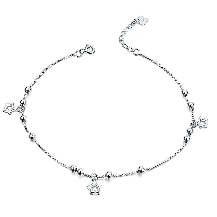 silver 925 Little star tassel wholesale anklets