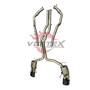 Sistema de escape completo Vortex Racing de titanio arenado con tubos delanteros para Audi C8 RS6, piezas de ajuste de sonido. - Product Image 4