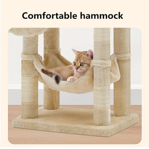 Kattenboomtoren voor binnenkatten met gezellige appartementen, multi-level krabpalen met sisalpalen en hangende speeltjes - Product Image 5