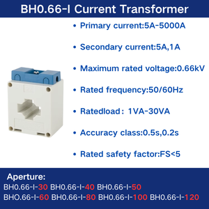 Transformador de Corrente de Núcleo Dividido para Medição de Energia de Precisão Classe 0.5S, com Barramento de Cobre CT BH-0.66, Certificação CE, Saída 5A/1A - Product Image 3