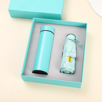 Coffret cadeau personnalisé avec logo, tasse isotherme en acier inoxydable, gourde à vide, mug à thé ou café, bouteille d'eau avec parapluie pour mariage
