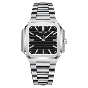 Nouvelle montre mécanique carrée en acier inoxydable pour homme, résistante à l'eau, élégante, automatique, multifonctionnelle. - Product Image 4