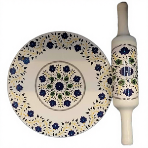 ABK IMPEX Tabla de Madera Ecológica Blanca con Diseño de Mármol para Amasar y Hornear, Estampado Esmaltado, para Hacer Roti, Directo de India - Product Image 4