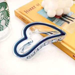 Pince <span class=keywords><strong>à</strong></span> cheveux goutte d'huile creuse coeur doux pour les femmes <span class=keywords><strong>à</strong></span> la mode de haute valeur conception de requin matière plastique pour la fête arrière de la tête Updo - Product Image 6